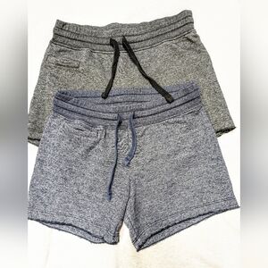 Lot of two American Giant women's sweatshorts drawstring frayed hem heathered XS